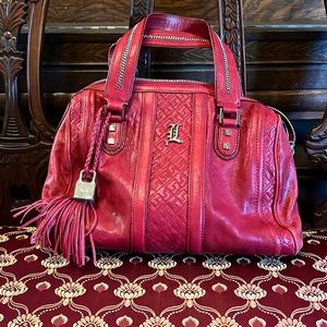 Red Leather L.A.M.B. Satchel